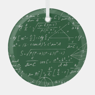 Trigonometrie formuliert geometrisches Muster Ornament Aus Glas