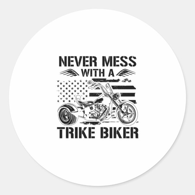 Trike Sayings | Triker Trikes Biker Biking Gifts Runder Aufkleber (Vorderseite)
