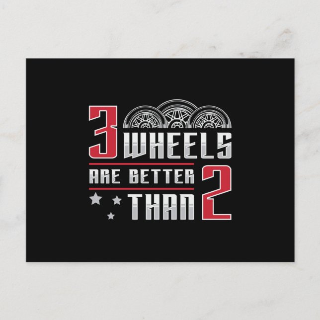 Triker 3 Räder sind besser als 2 Motor Trike Postkarte (Vorderseite)