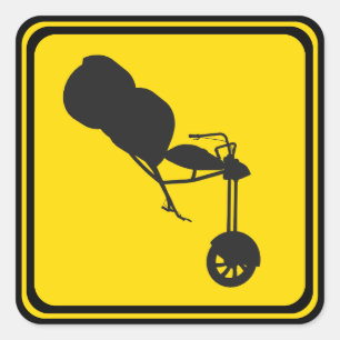 Trikes vorbei! quadratischer aufkleber