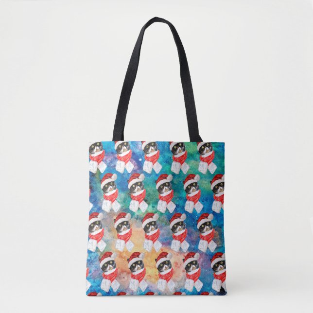 Trikolore Cat Funny Christmas Holidays Tasche (Vorderseite)