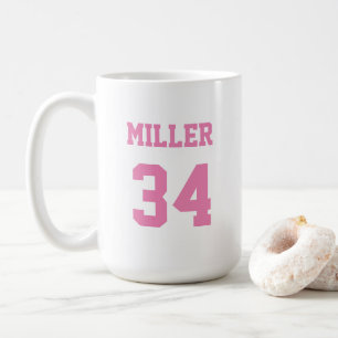 Trikot Pink mit individuellem Namen und Nummer Kaffeetasse