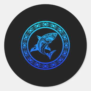 Tril Shark Vintage Retro Urlaub  Runder Aufkleber