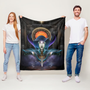 Trilia - Göttin des orangen Mondes Fleecedecke