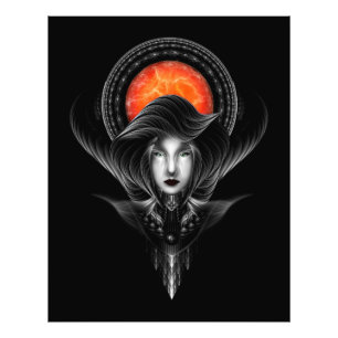 Trilia Red Nebula Portrait BLKGS Orange Sun Fotodruck