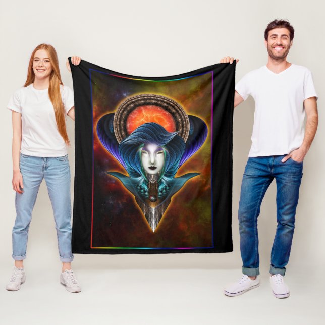 Trilia Red Nebula Portrait Fleecedecke (Beispiel)