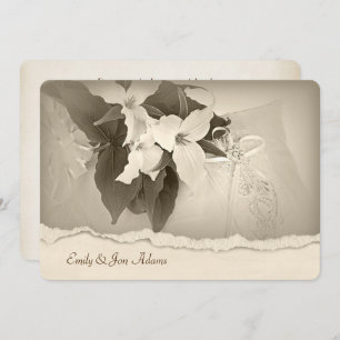 Trillium in sepia tone Wedding Vow Renewal Einladung