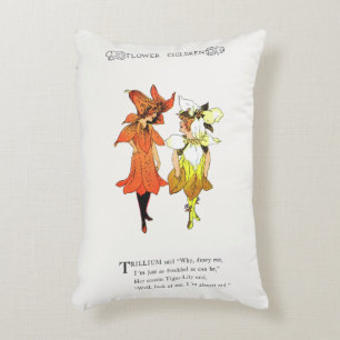 Trillium und Tiger-Lily, Whimsical Blume Buchkunst Dekokissen