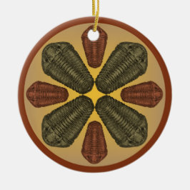 Trilobite Bronze und Kupfer Calymene Niagarensis Keramikornament