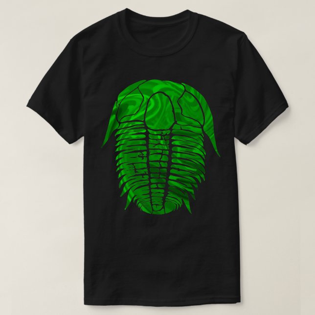 Trilobite Fossil Vector Emerald Pattern T-Shirt (Design vorne)