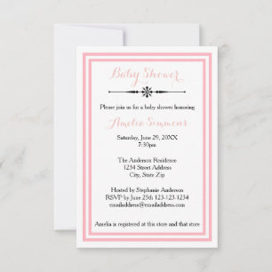 Trim rose double - Invitation Baby shower 3x5