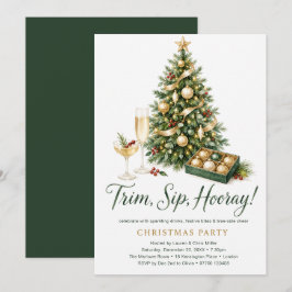 Trim, Sip, Hooray Weihnachtsfeier Einladung