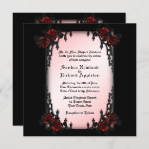Trimestre Rose Goth Thème Faire-part de mariage