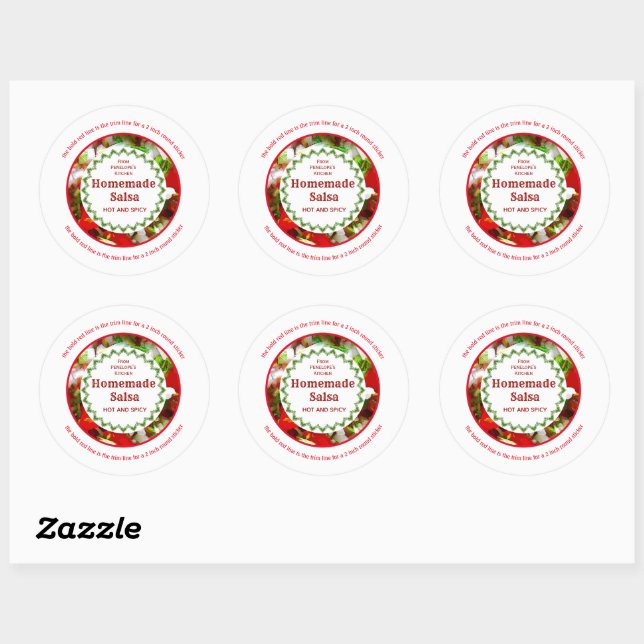Trimm auf 2 Zoll hausgemachte Salsa Canning Labels Runder Aufkleber (Blatt)
