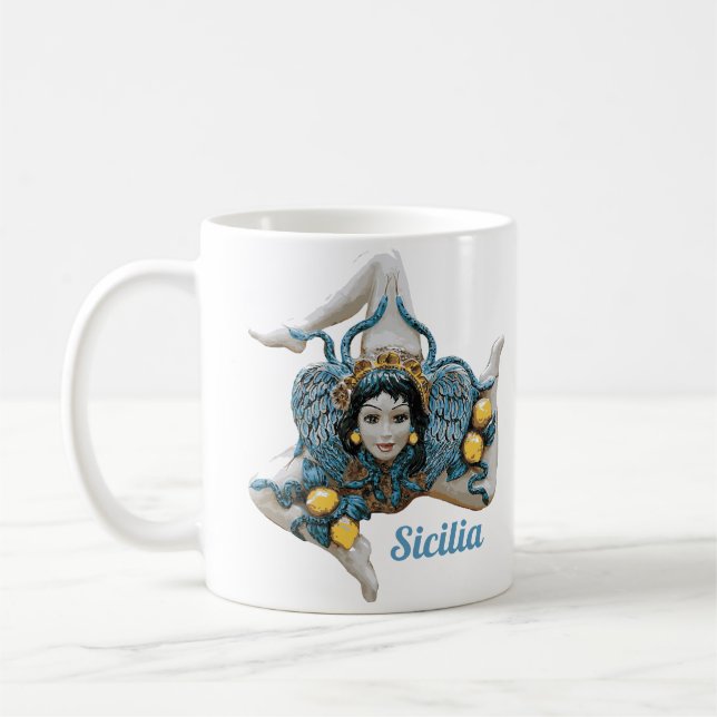 Trinacria of Sicily Three Legged symbol Sicilia Kaffeetasse (Links)