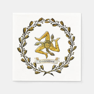 Trinacria Olive Wreath Personalize Serviette