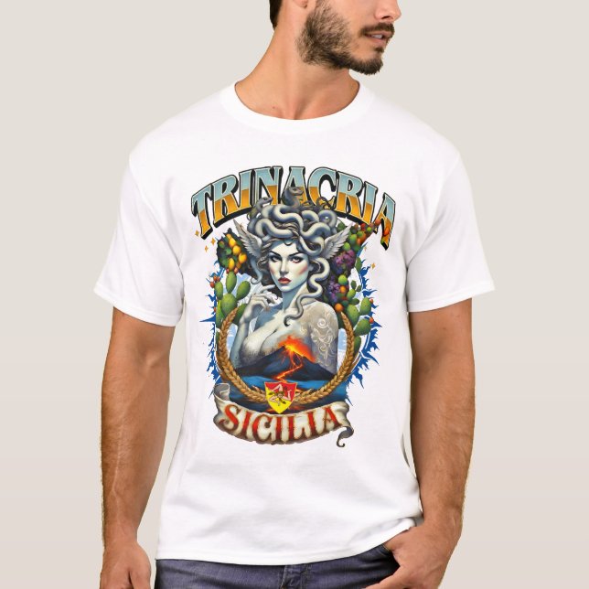 Trinacria Retro Style T-Shirt  (Vorderseite)