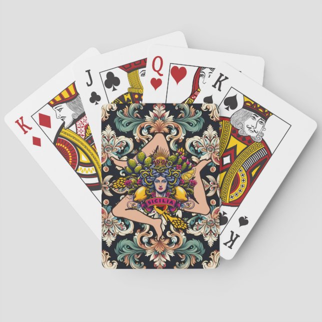 Trinacria Sicilia Klassische Spielkarten (Rückseite)