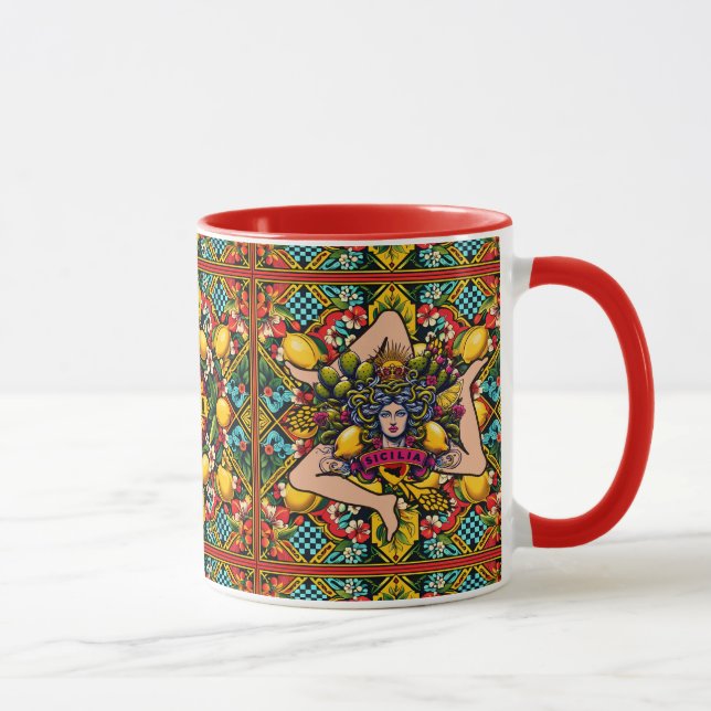 Trinacria Sicilia Sicilian Tasse (Rechts)