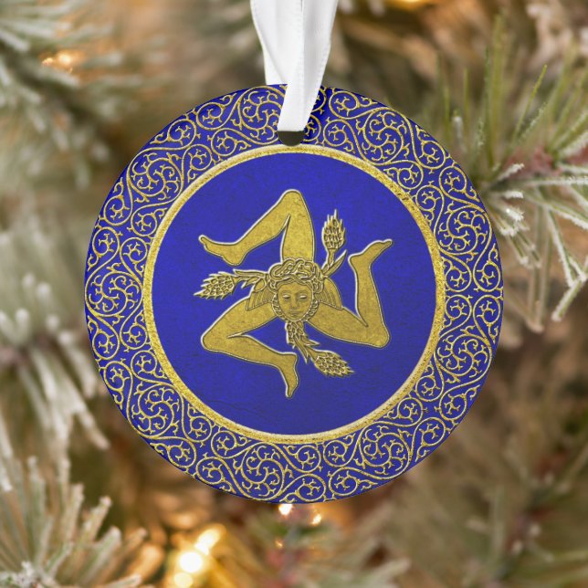 Trinacria sicilienne bleue et or (Arbre)