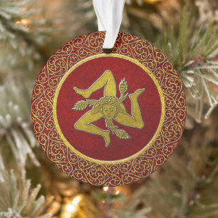 Trinacria sicilienne rouge et or