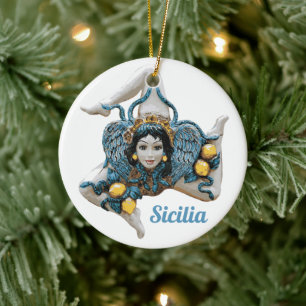 Trinacria Siziliens -Sizilianische Gunst Keramik Ornament