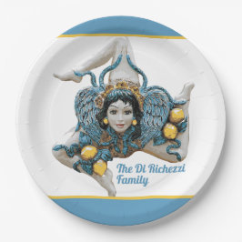 Trinacria von Sizilien Drei-Legende-Symbol Sizilie Pappteller
