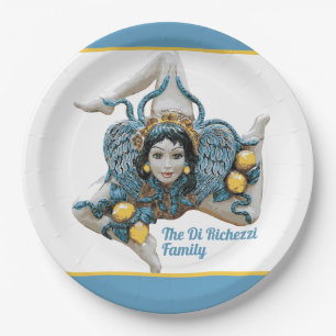 Trinacria von Sizilien Drei-Legende-Symbol Sizilie Pappteller