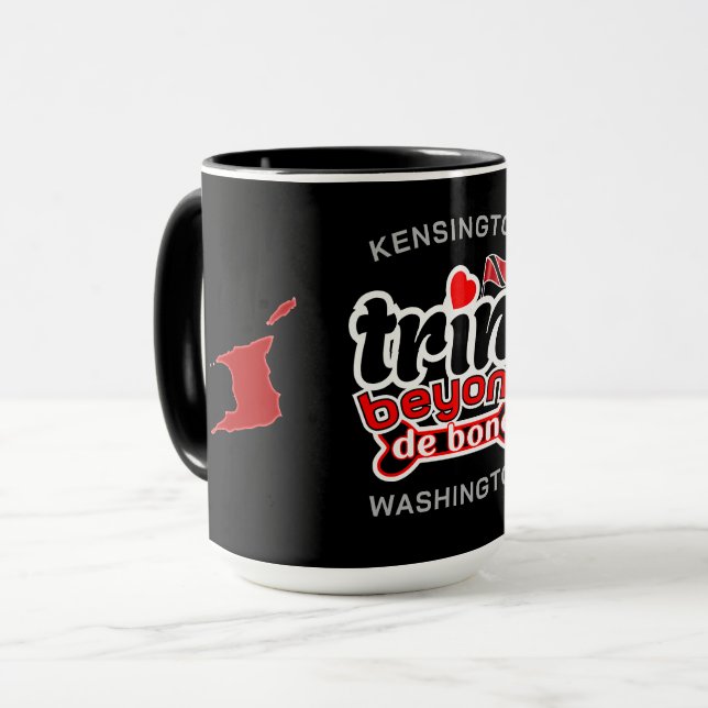Trini Beyond Knochenkarte und Name BLACK Tasse (Vorderseite Links)