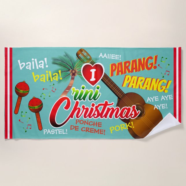 Trini Christmas is de Best / Marac und Cuatro Strandtuch (Vorderseite)