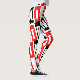 Trini Fabulous Text in Rot Weiß Schwarz Leggings