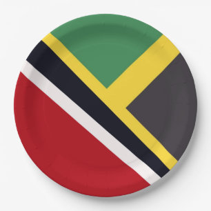 Trini Jamaikanische Flagge Trinidad Jamaica Flag Pappteller