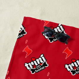 Trini to de Bone mit Inseln Anglon RED Strandtuch