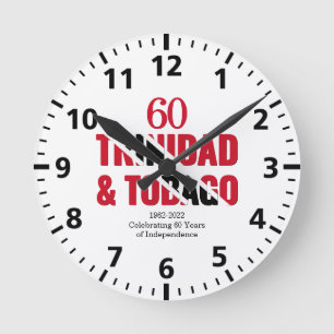 TRINIDAD 60 Jahre Unabhängigkeit Runde Wanduhr