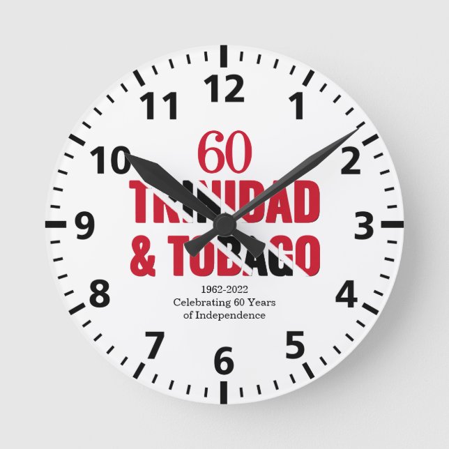 TRINIDAD 60 Jahre Unabhängigkeit Runde Wanduhr (Vorderseite)
