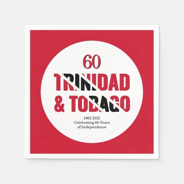 TRINIDAD 60 Jahre Unabhängigkeit Serviette (Vorderseite)