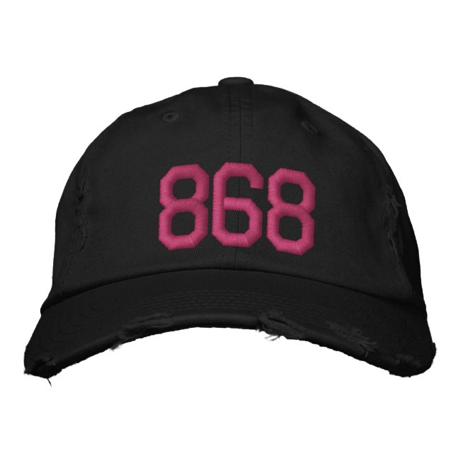 Trinidad Area Code Hat 868 Bestickte Baseballkappe (Vorderseite)
