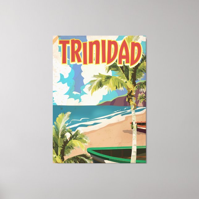 Trinidad Cartoon Reiseplakat Leinwanddruck (Vorderseite)