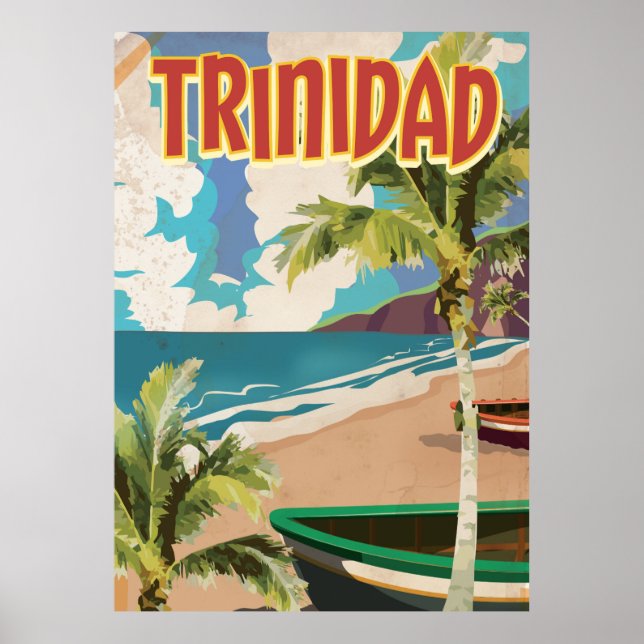 Trinidad Cartoon Reiseplakat Poster (Vorne)