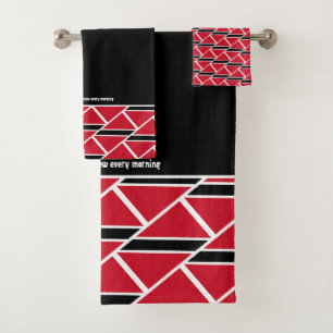 TRINIDAD FLAG Individualisierte Schrift BLACK Trin Badhandtuch Set