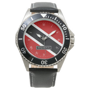 Trinidad-Flaggen-individueller Name Armbanduhr