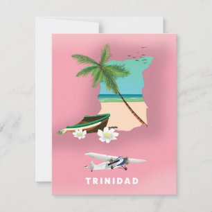 Trinidad-Karte illustrierter Reiseplakat.