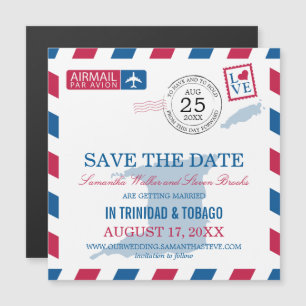 Trinidad Tobago Airmail Save the Date Magneteinladung