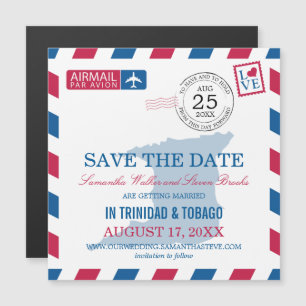 Trinidad Tobago Airmail Save the Date Magneteinladung
