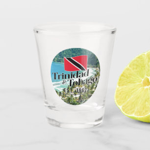 "Trinidad & Tobago Est. 1962" Strand mit Flagge Schnapsglas