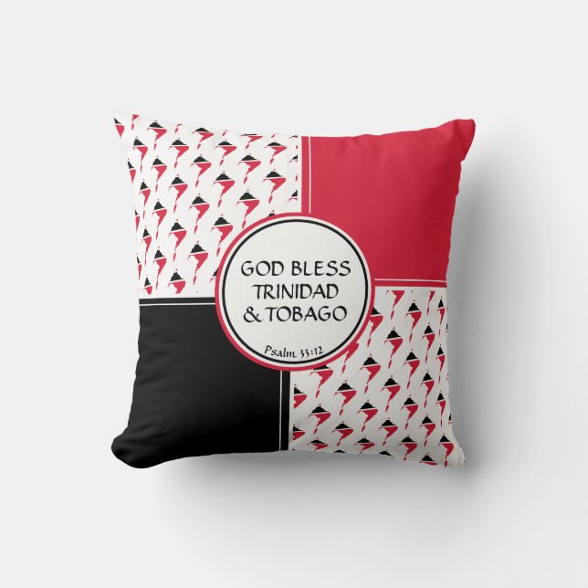 TRINIDAD TOBAGO Flag Custom Patriotic GOTT BLESS Kissen (Vorderseite)