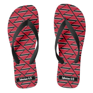 TRINIDAD TOBAGO FLAG Custom Scripting Carnival Flip Flops