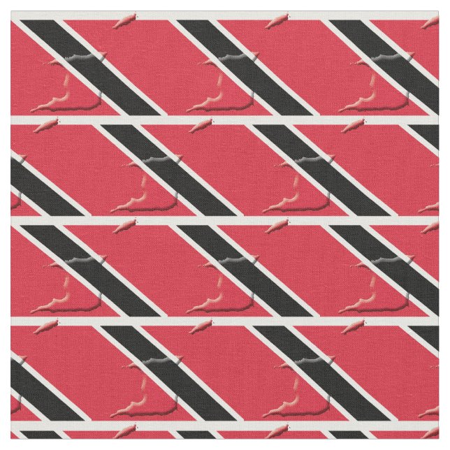 TRINIDAD TOBAGO Flag Map Kontur Stoff (Nahaufnahme)