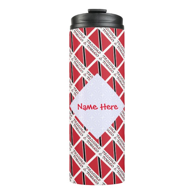 Trinidad Tobago Flag Tiled Red Personalization Thermosbecher (Vorderseite)