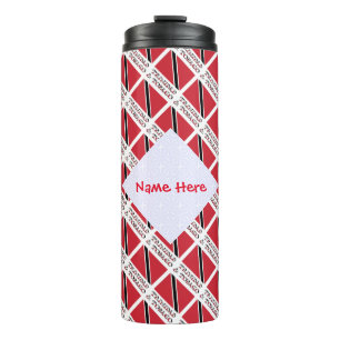 Trinidad Tobago-Flagge gekachelt rote Personalisie Thermosbecher